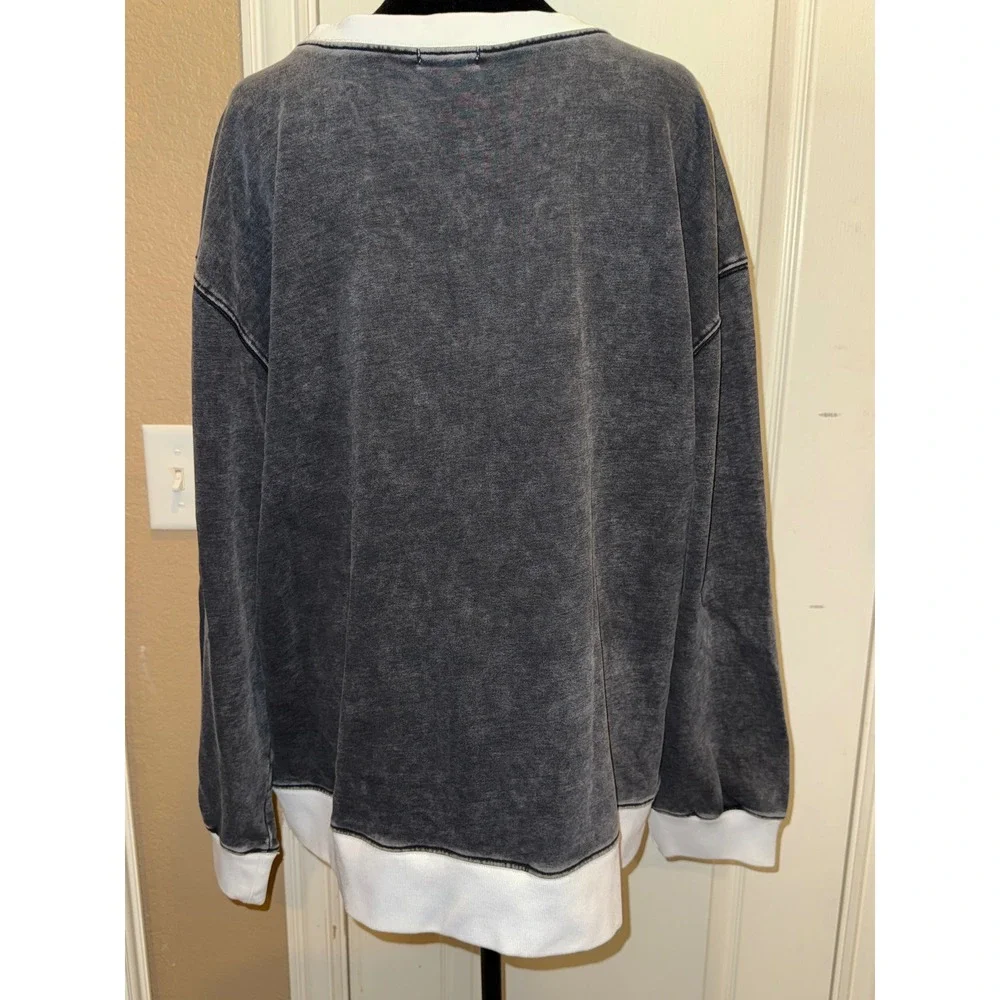 White‎ Birch Mineral Wash Sweatshirt Womens Large Charcoal Grey Cotton T10903XL